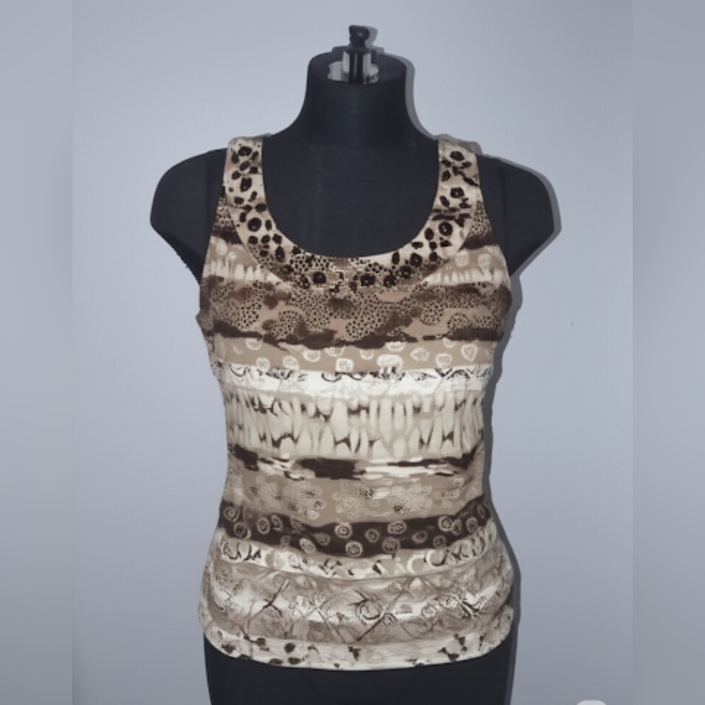 TanJay Brown and Cream Tank Top NWOT